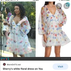 Sherrys white floral dress from the Show “You”